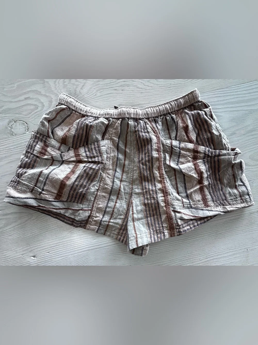 Free People Good Fortune Stripe Shorts Size Medium